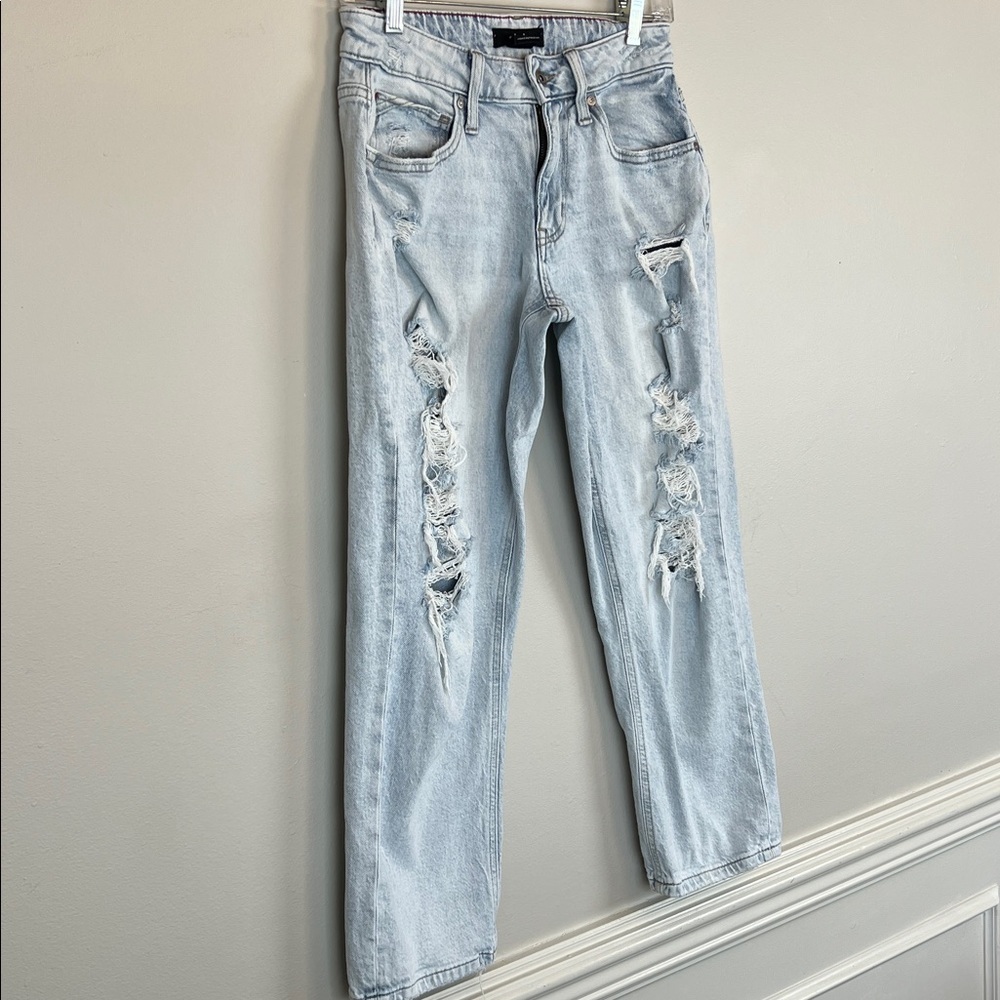 Edgely women’s 4 jeans mid rise cropped distressed relaxed boyfriend - Picture 2 of 16